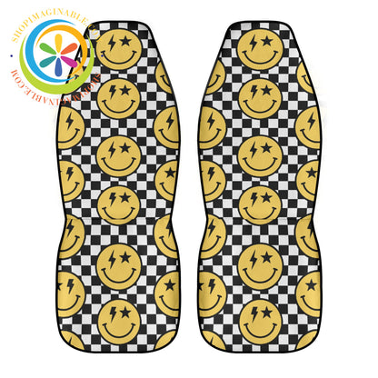 Retro Happy Face Cloth Car Seat Covers