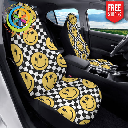 Retro Happy Face Cloth Car Seat Covers