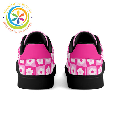 Retro Pink Flowered Skateboard Shoes