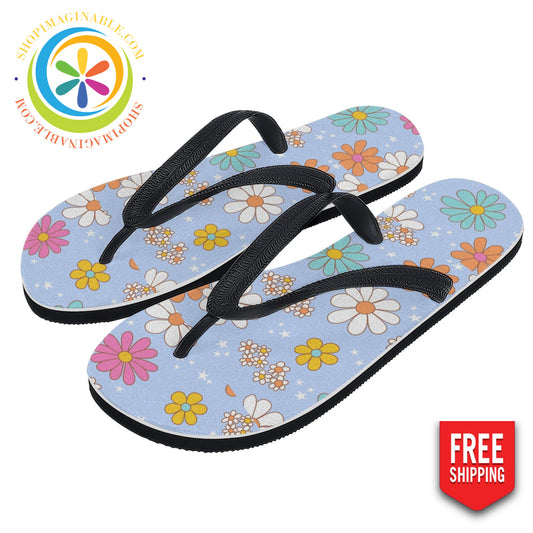 Retro Summer Daisy Mens & Ladies Flip-Flops Small (Us 7-8/Eu 40-42) / 1 - Men’s Flip Flops