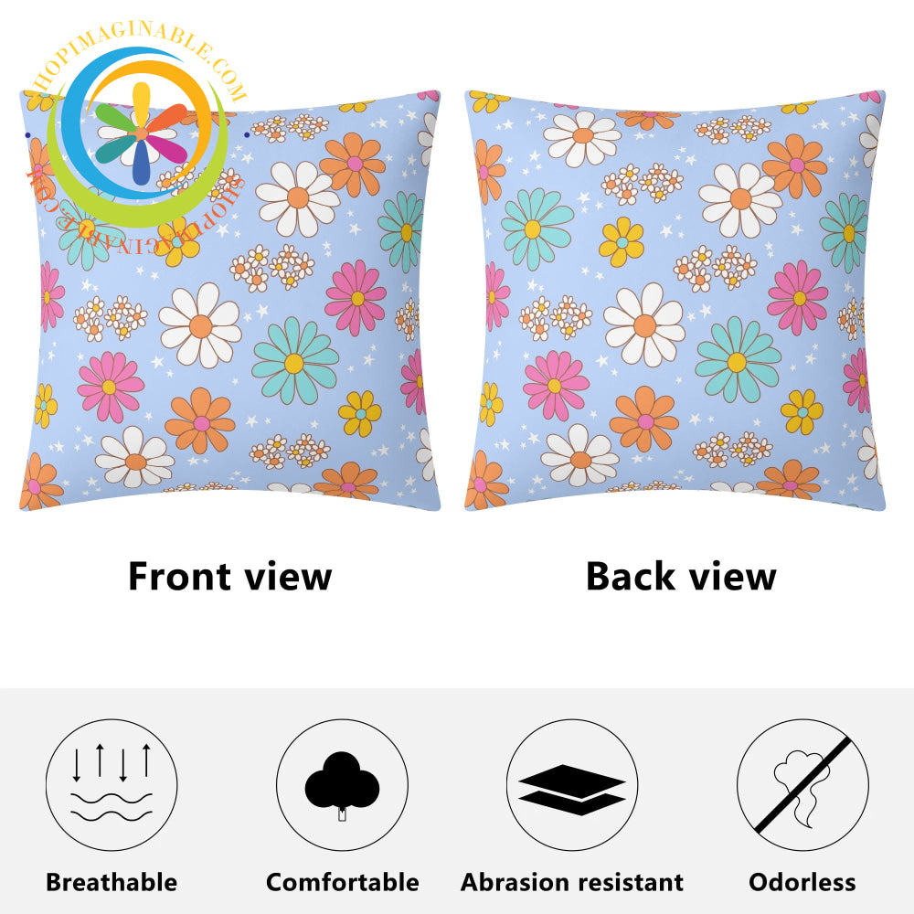 Retro Summer Daisy Pillow Cover-ShopImaginable.com