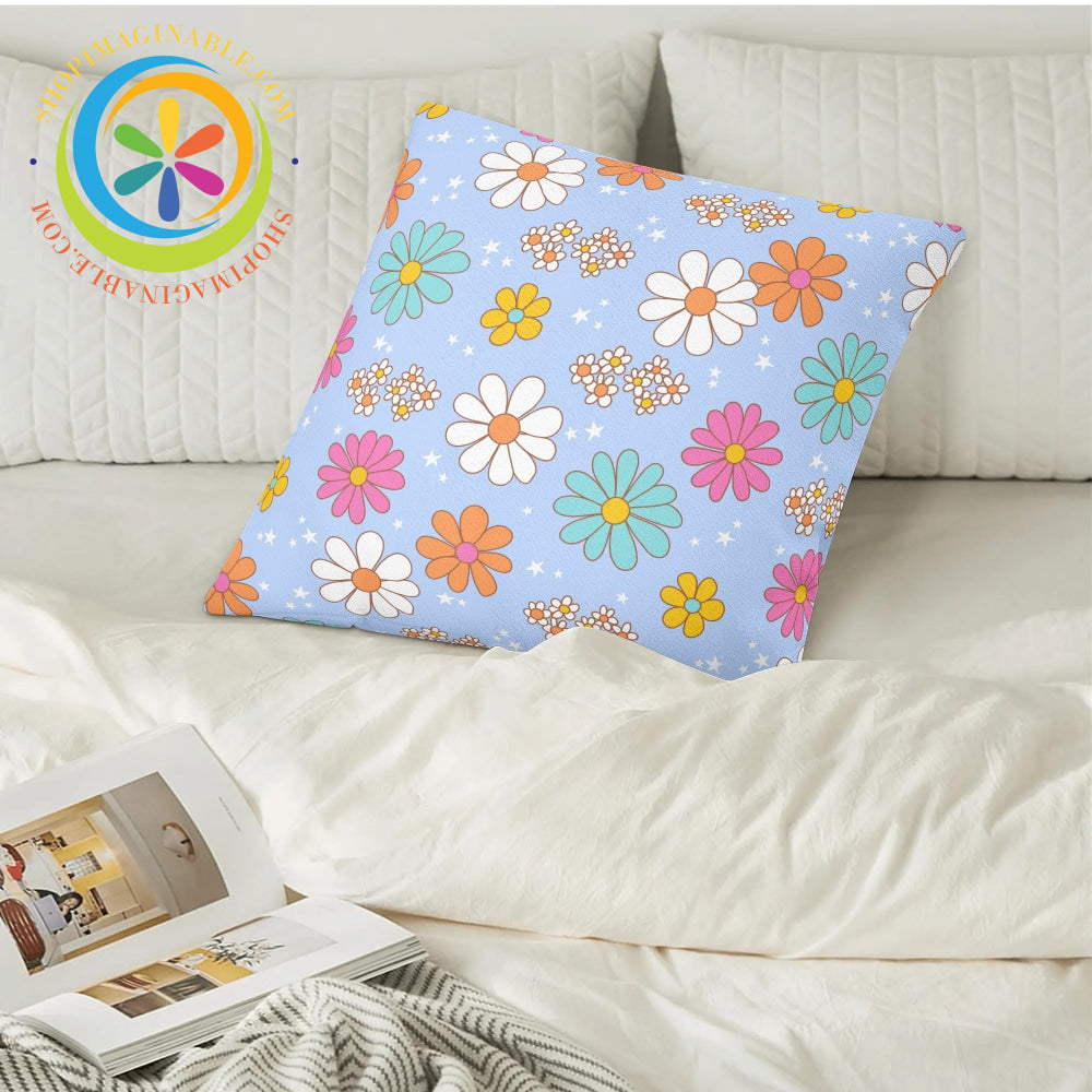 Retro Summer Daisy Pillow Cover-ShopImaginable.com