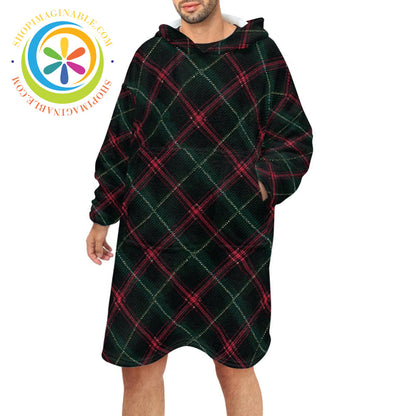 Retro Tartan Plaid - Blanket Hoodie white / ONESIZE