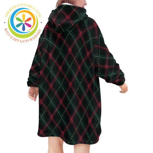 Retro Tartan Plaid - Blanket Hoodie white / ONESIZE
