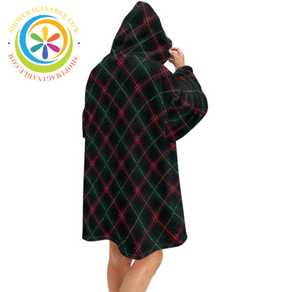 Retro Tartan Plaid - Blanket Hoodie white / ONESIZE