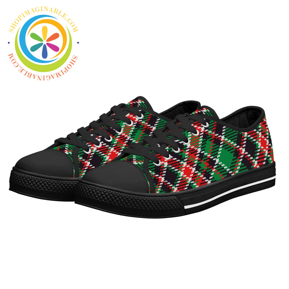 Retro Tartan Plaid Ladies Low Top Canvas Shoes