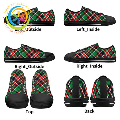 Retro Tartan Plaid Ladies Low Top Canvas Shoes