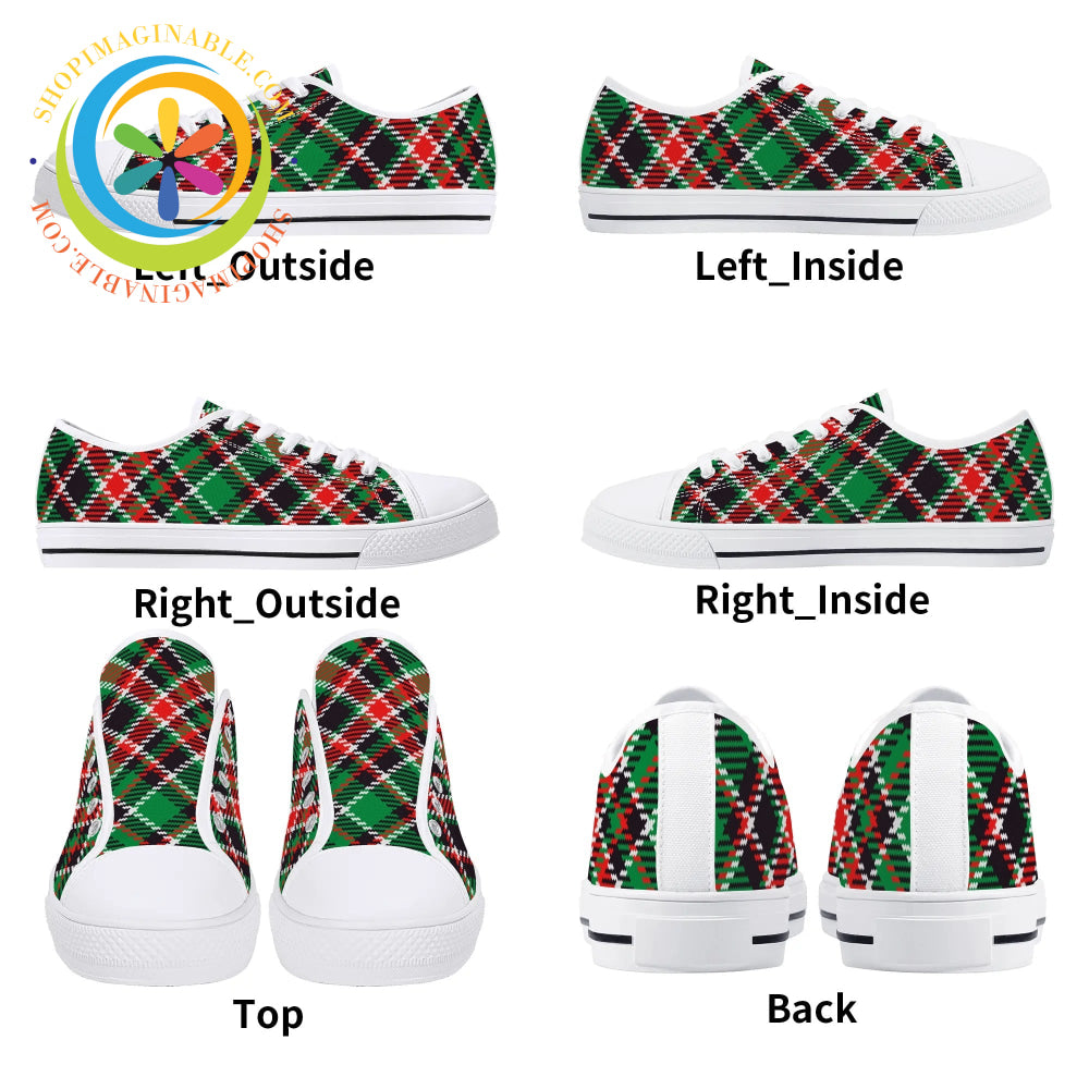 Retro Tartan Plaid Ladies Low Top Canvas Shoes