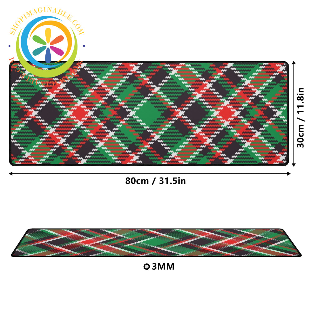 Retro Tartan Plaid Large Gaming Mouse Pad