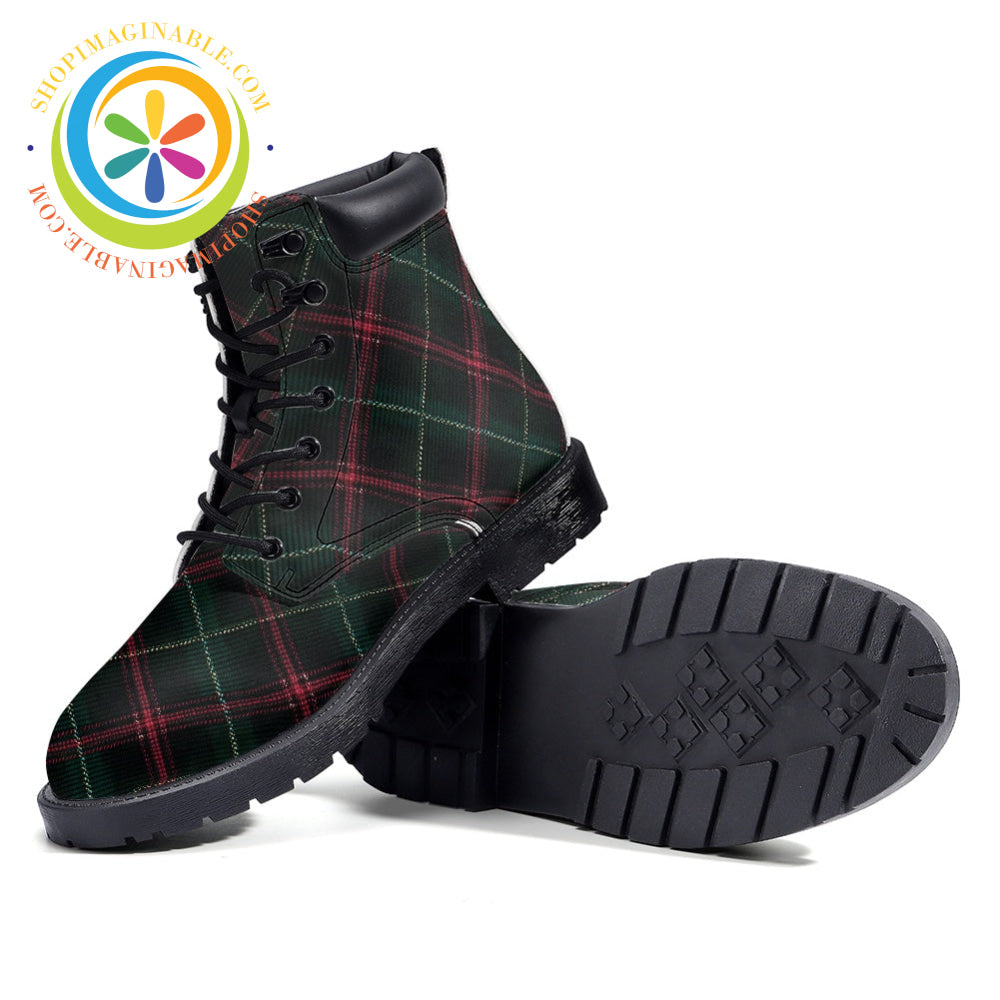 Retro Tartan Plaid - Leather Martin Boots