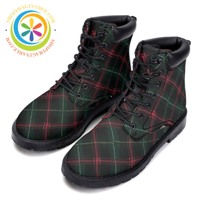 Retro Tartan Plaid - Leather Martin Boots