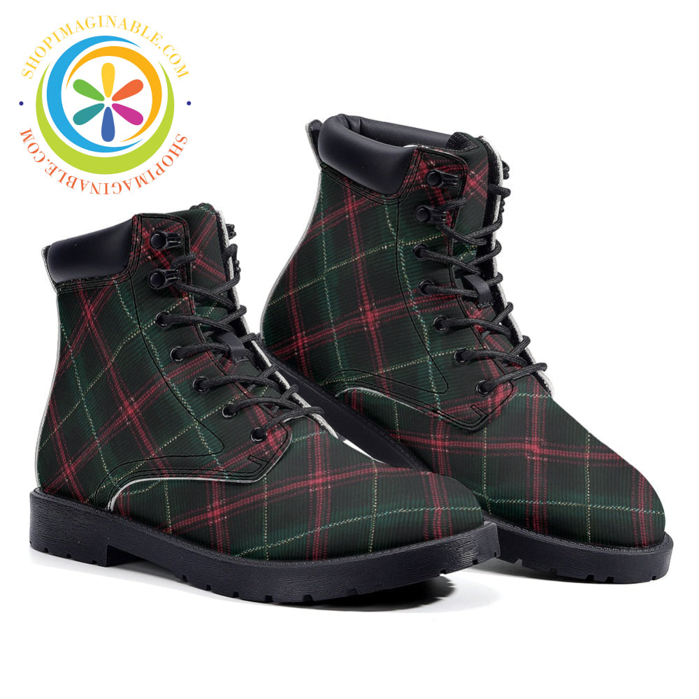 Retro Tartan Plaid - Leather Martin Boots