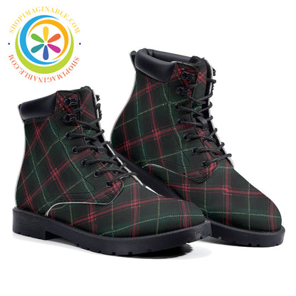 Retro Tartan Plaid - Leather Martin Boots
