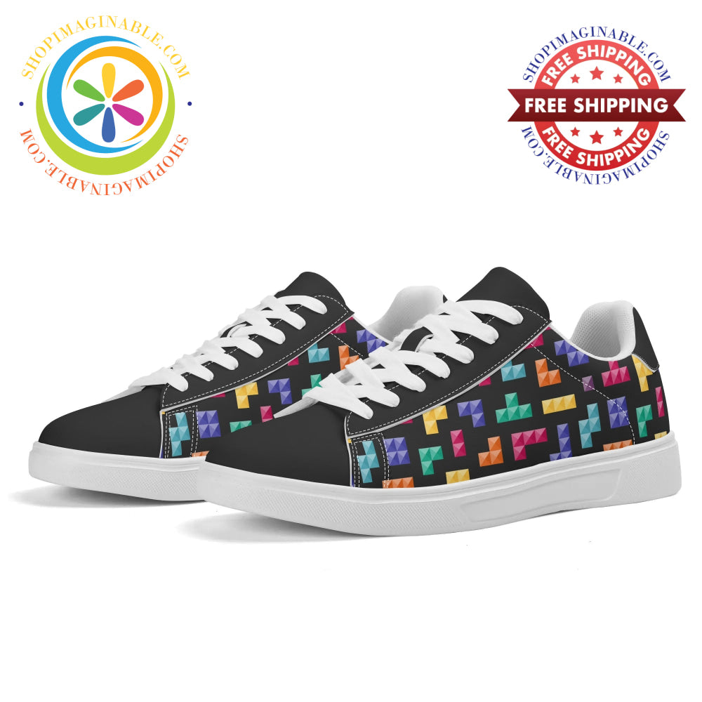 Retro Tetris Gaming Skateboard Shoes White / Us5.5 (Eu36)