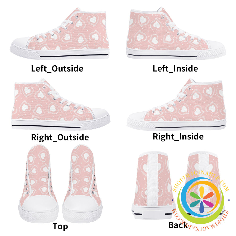 Road To My Heart Ladies High Top Canvas Shoes