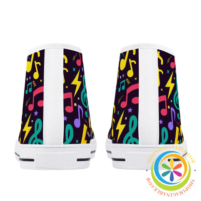 Rockstar Ladies High Top Canvas Shoes