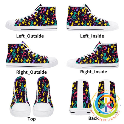 Rockstar Ladies High Top Canvas Shoes