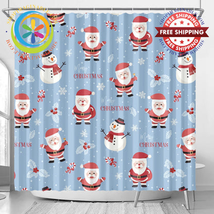 Santa Holiday Shower Curtain