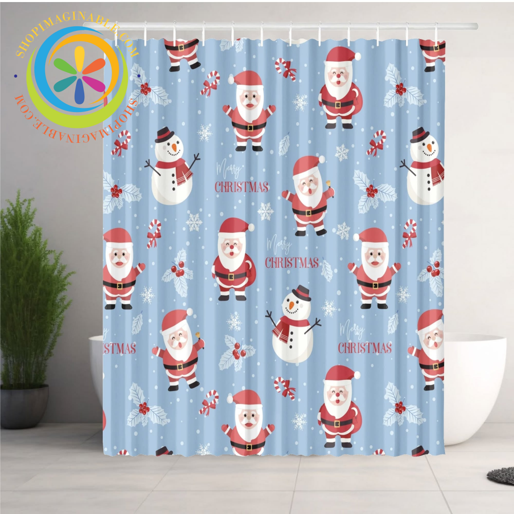 Santa Holiday Shower Curtain