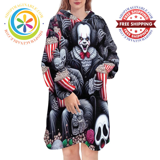Scary Movie Blanket Hoodie white / ONESIZE