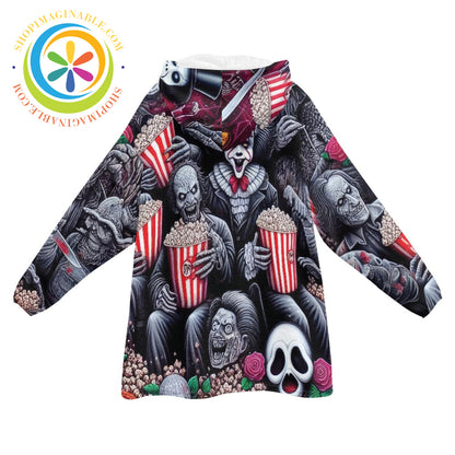 Scary Movie Blanket Hoodie white / ONESIZE