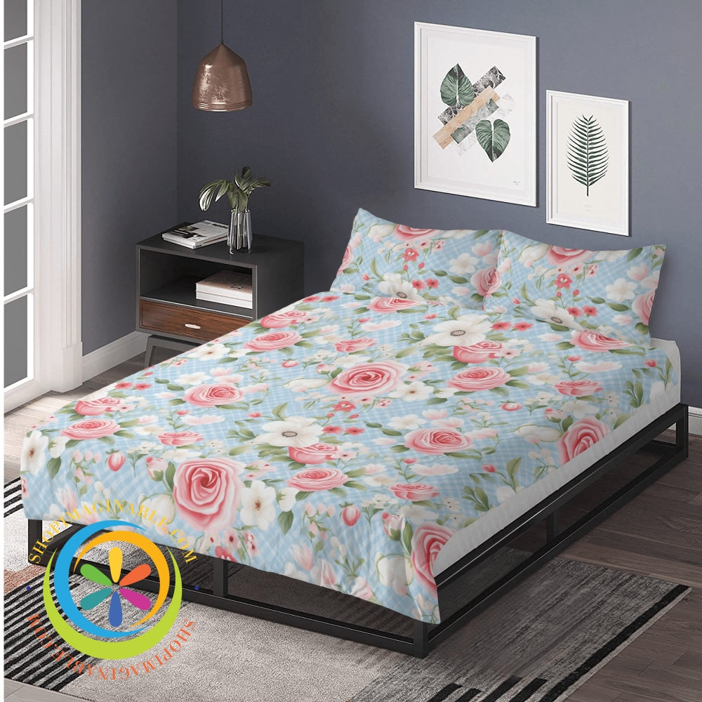 Shabby Chic Floral Bedding Set