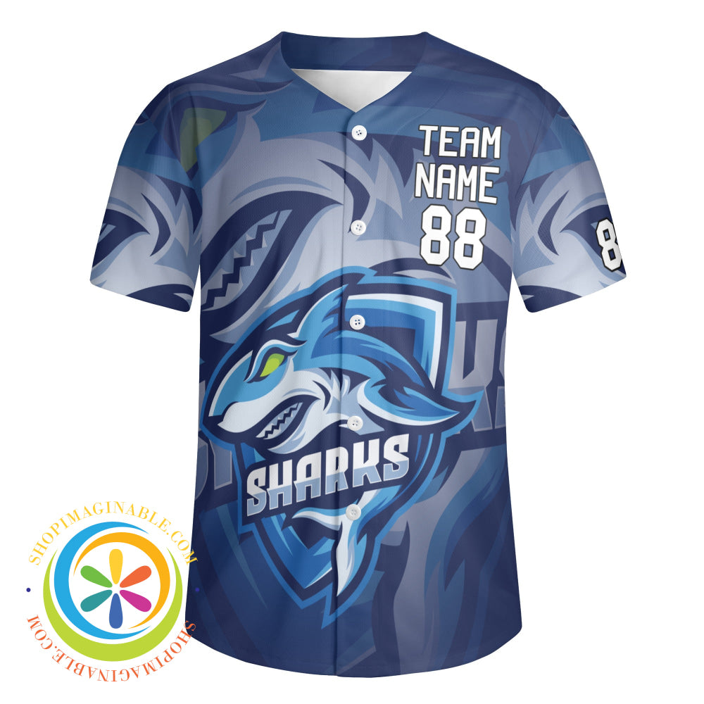 Sharks Team Unisex Baseball Jersey