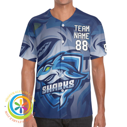 Sharks Team Unisex Baseball Jersey