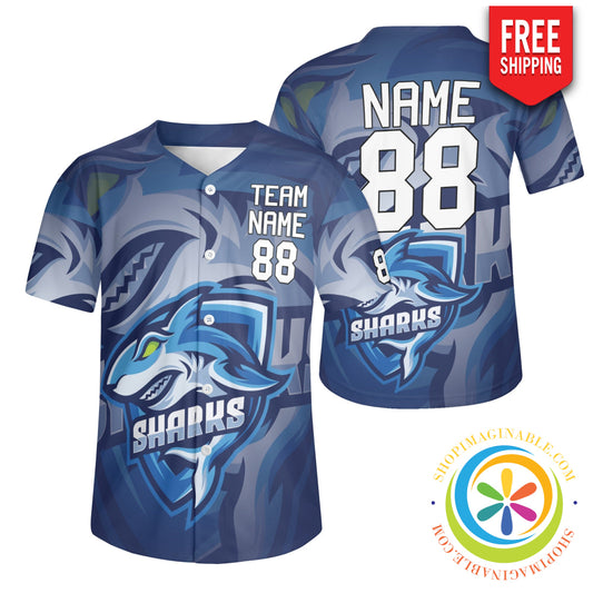 Sharks Team Unisex Baseball Jersey S