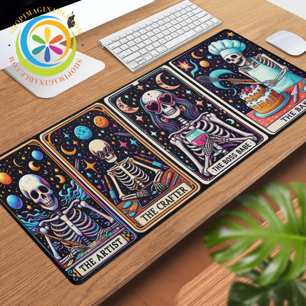 Skeleton Tarot Card Large Gaming Mouse Pad