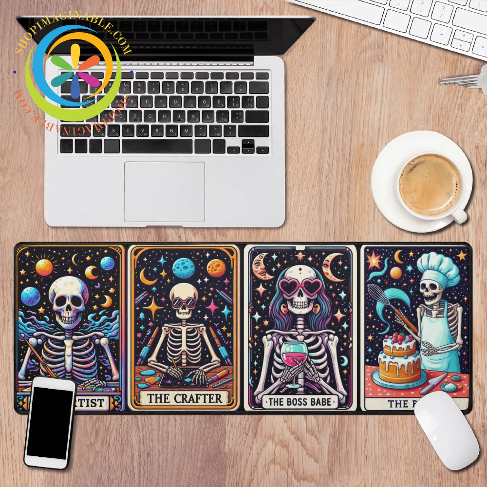 Skeleton Tarot Card Large Gaming Mouse Pad