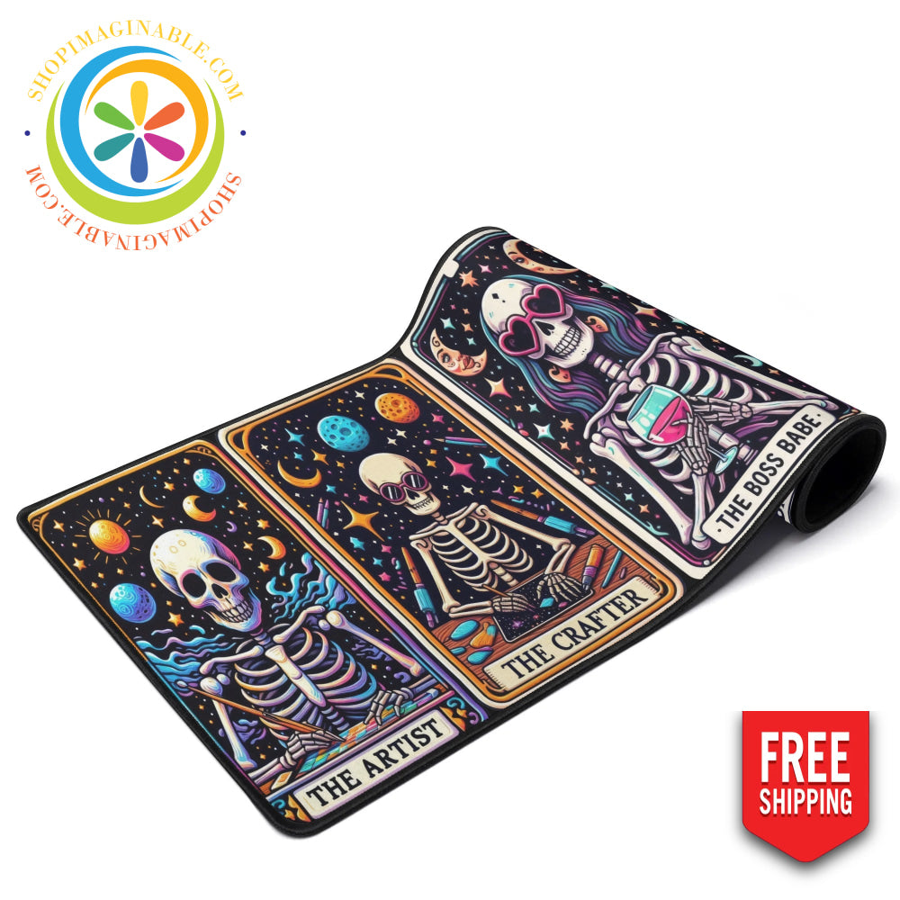 Skeleton Tarot Card Large Gaming Mouse Pad