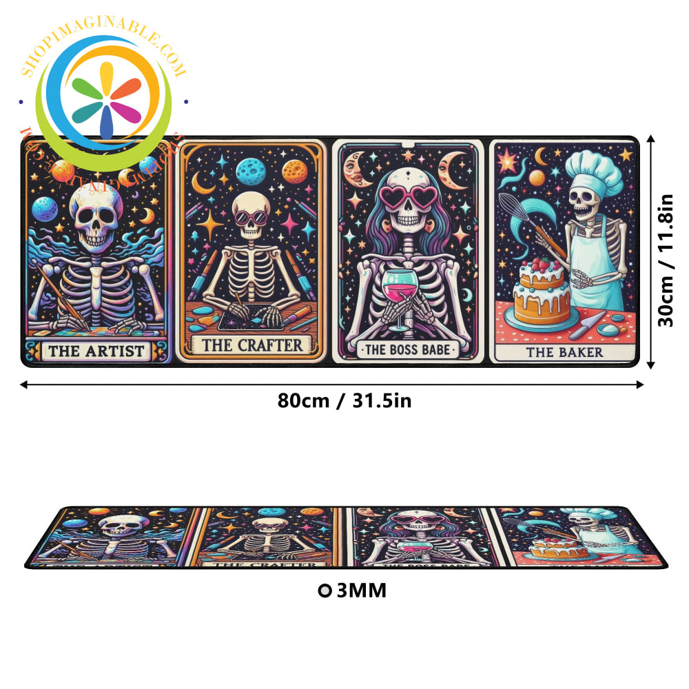 Skeleton Tarot Card Large Gaming Mouse Pad