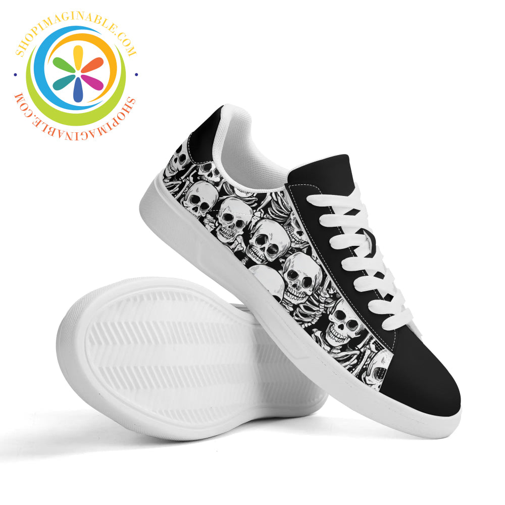 Skulls Low Top Leather Skateboard Shoes