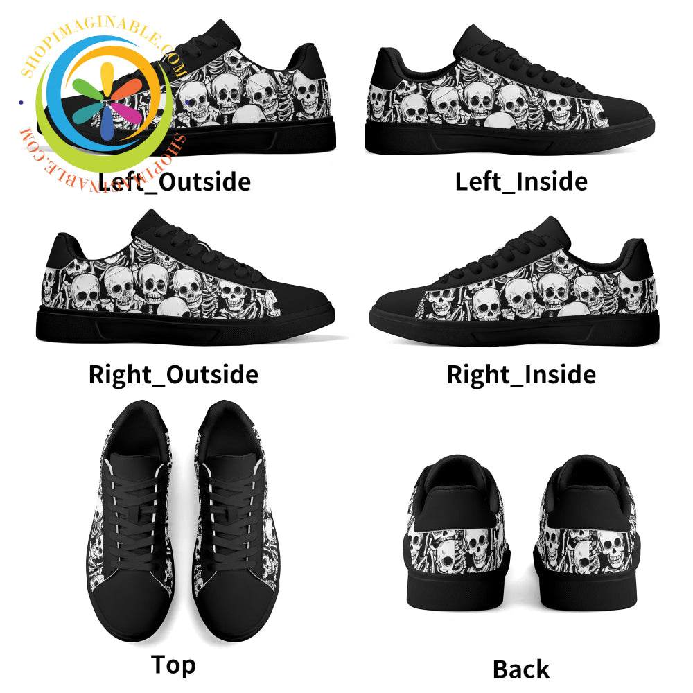 Skulls Low Top Leather Skateboard Shoes