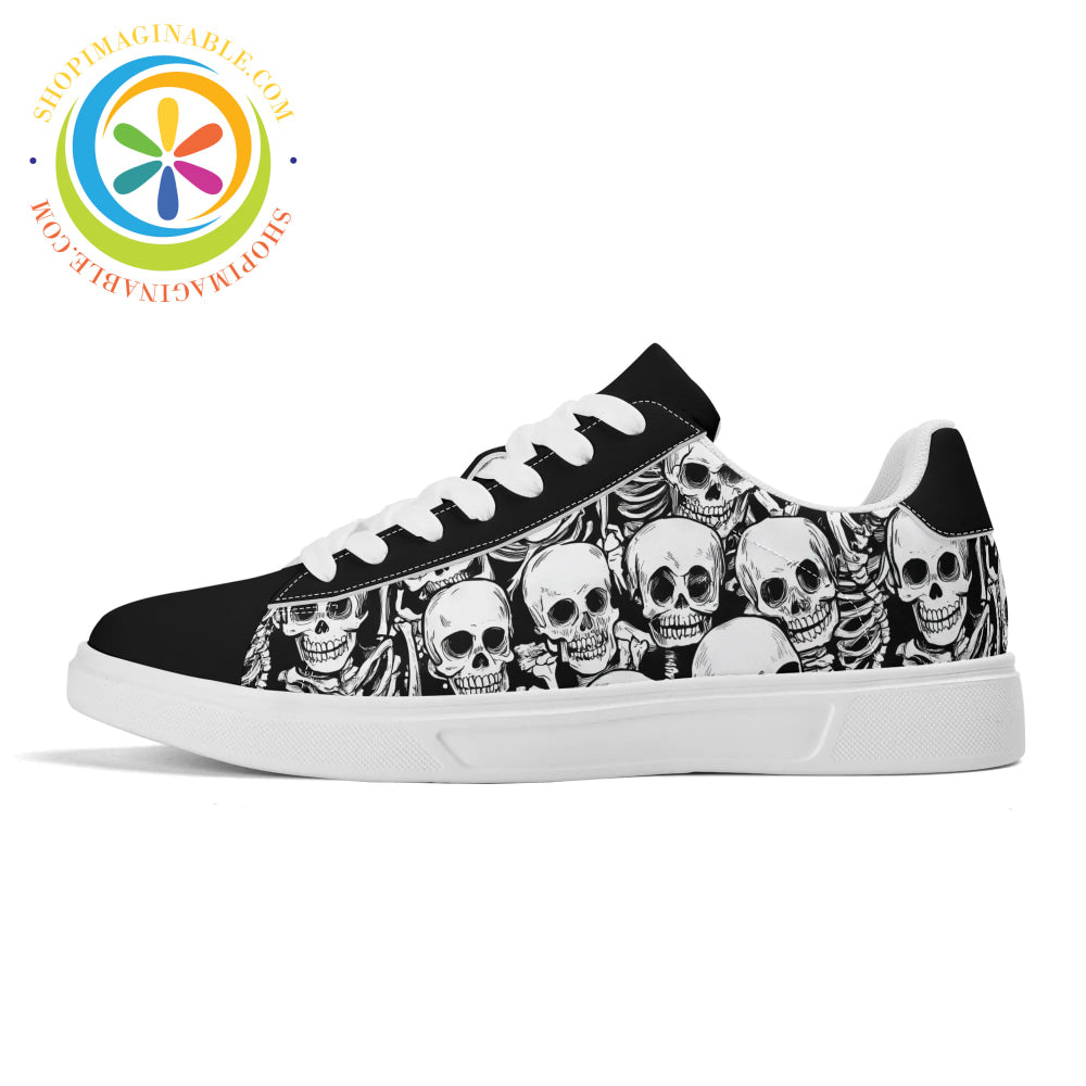 Skulls Low Top Leather Skateboard Shoes