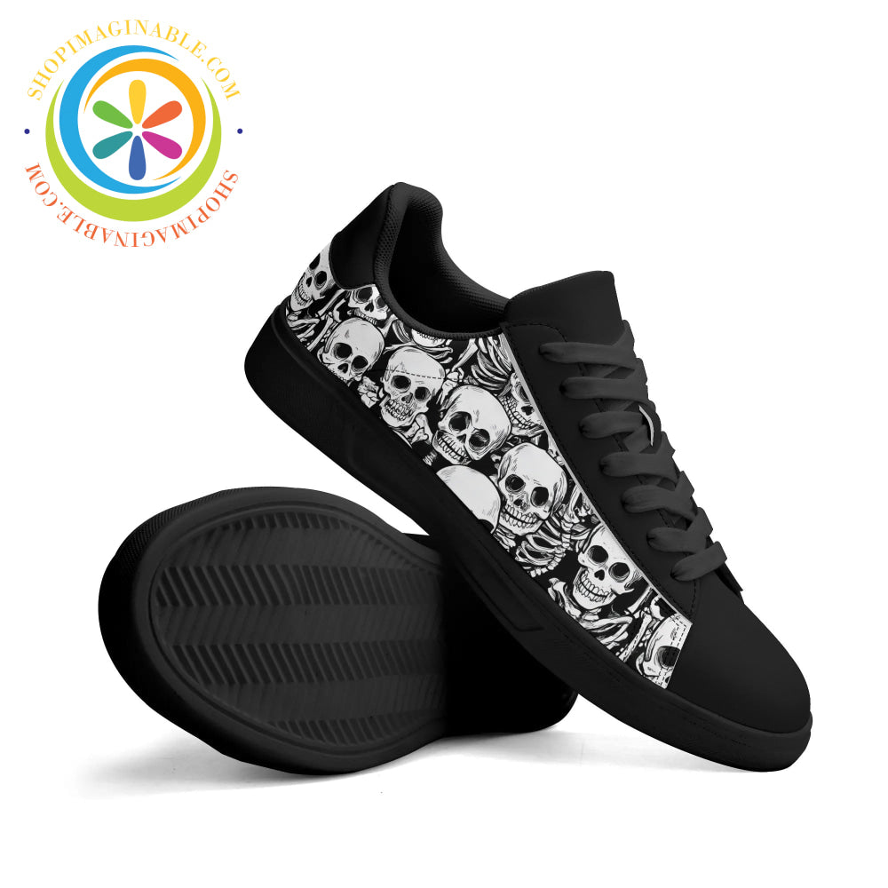 Skulls Low Top Leather Skateboard Shoes