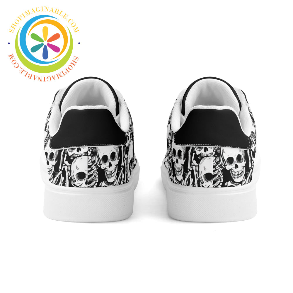 Skulls Low Top Leather Skateboard Shoes