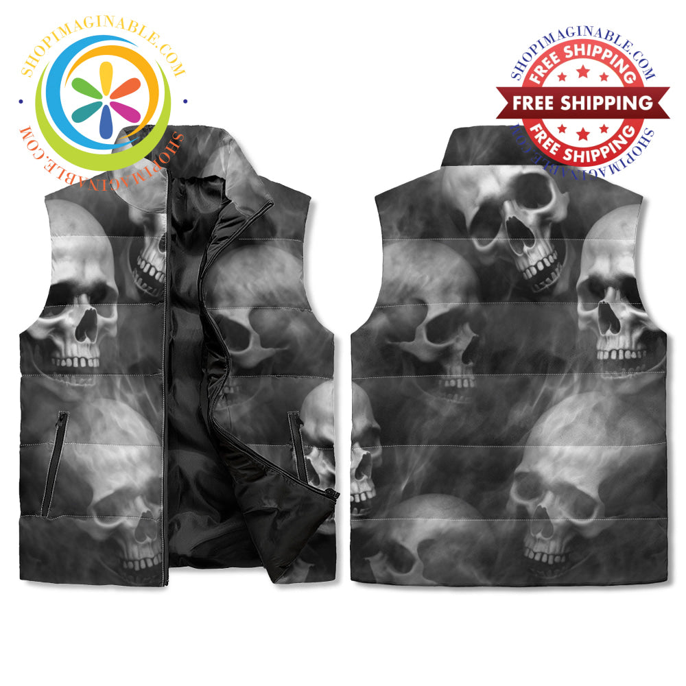 Smoky Skulls Puffer Vest M