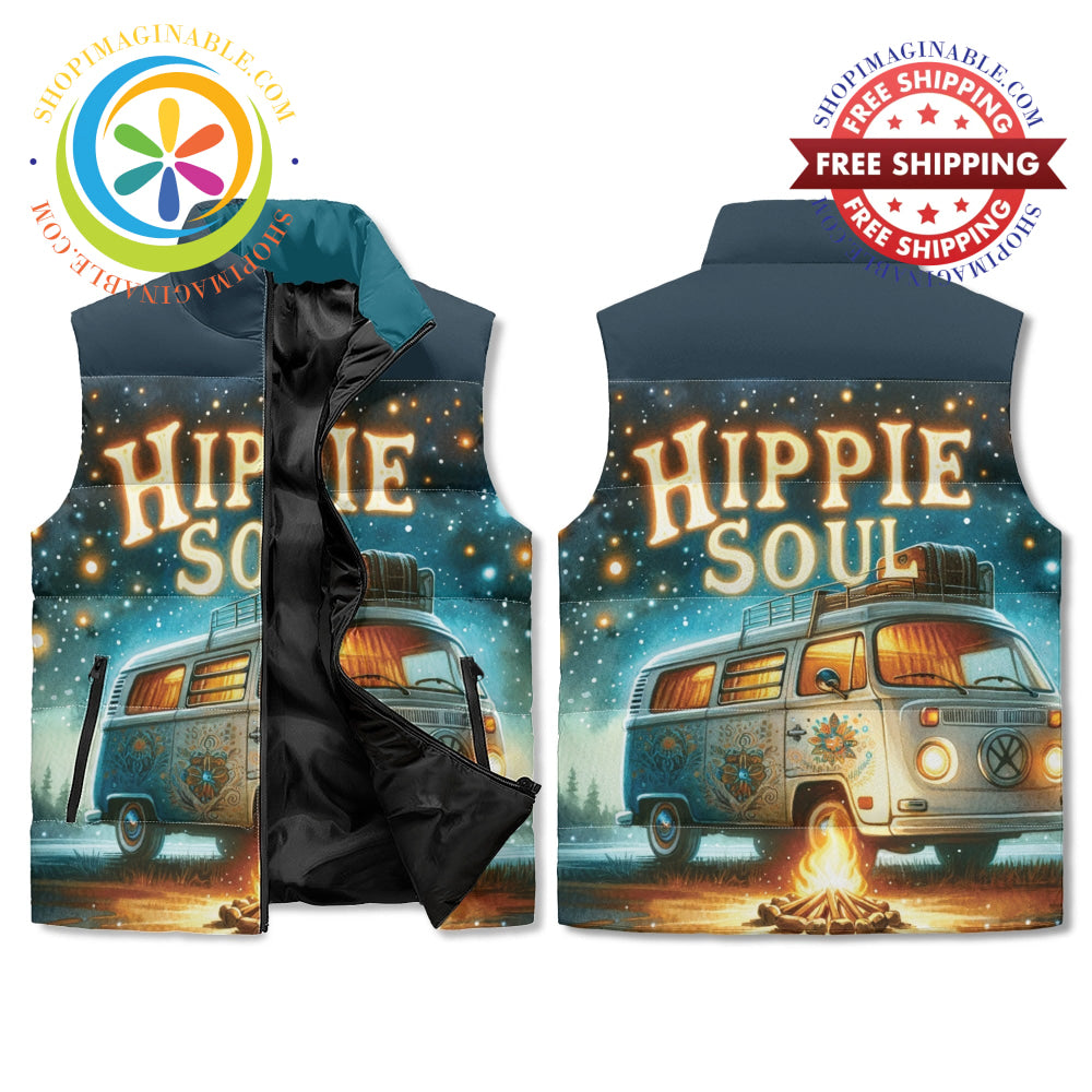 Soul Of A Hippie Puffer Vest M