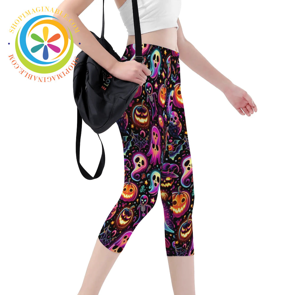 Spooky Halloween Capris Leggings Yoga Pants