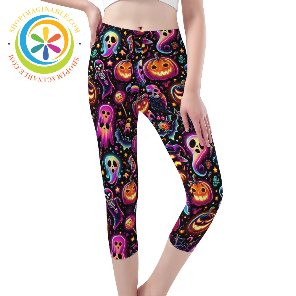 Spooky Halloween Capris Leggings Yoga Pants