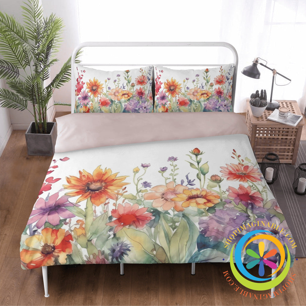 Spring Flowers Bedding Set Beige / Us Twin