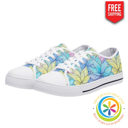 Striking Floral Ladies Low Top Canvas Shoes Us12 (Eu44)