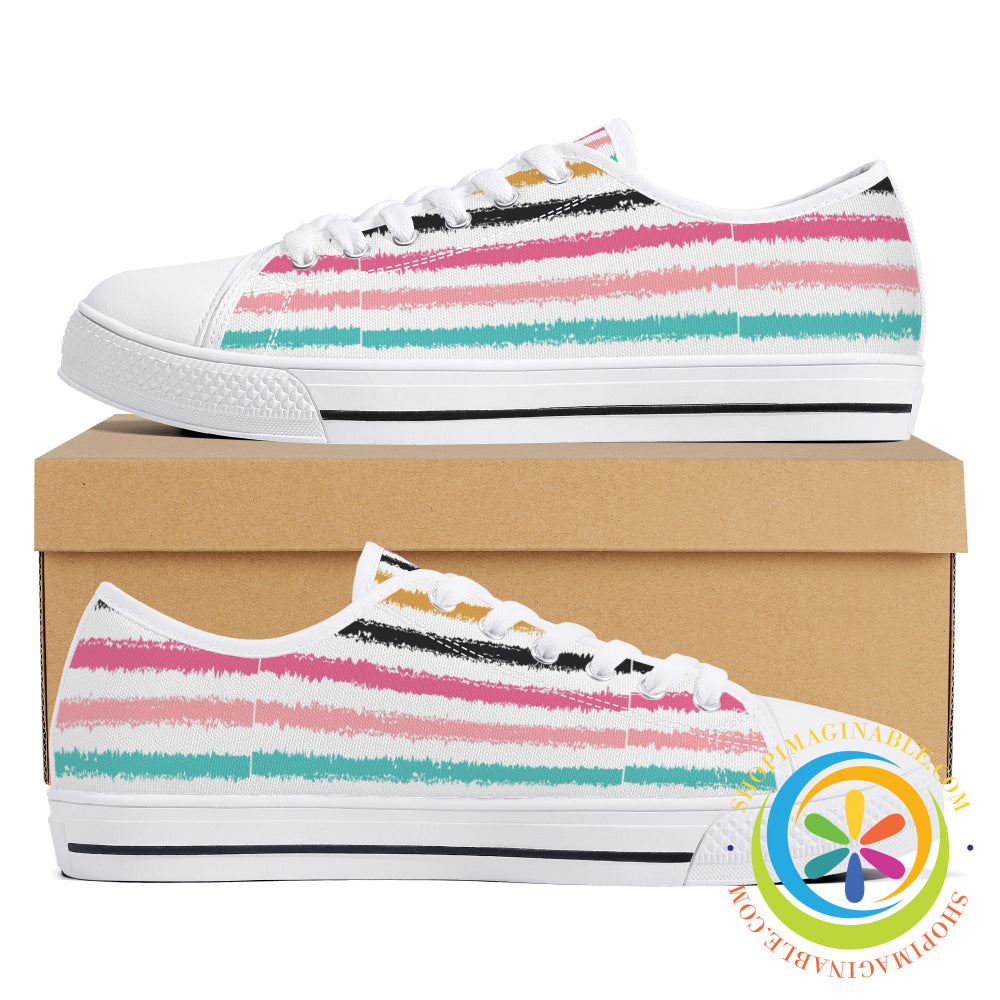 Striped Sensations Ladies Low Top Canvas Shoes