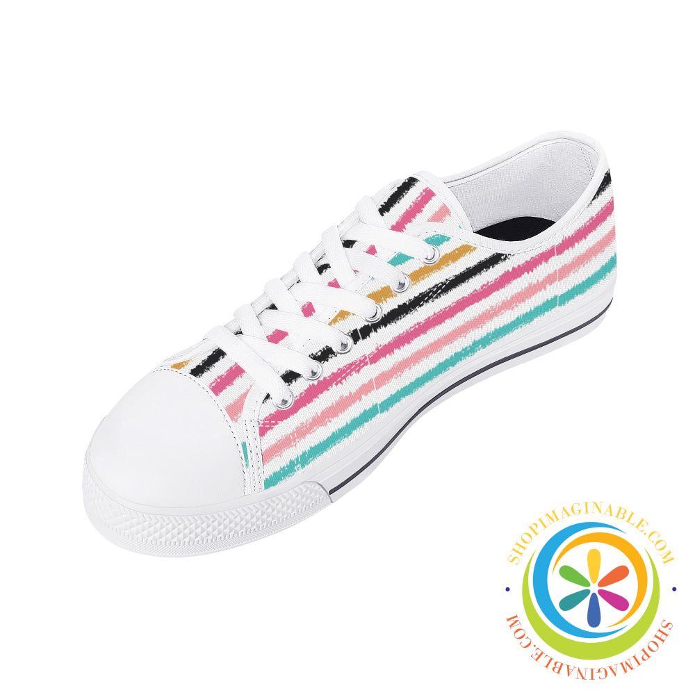 Striped Sensations Ladies Low Top Canvas Shoes