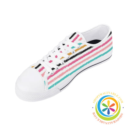 Striped Sensations Ladies Low Top Canvas Shoes