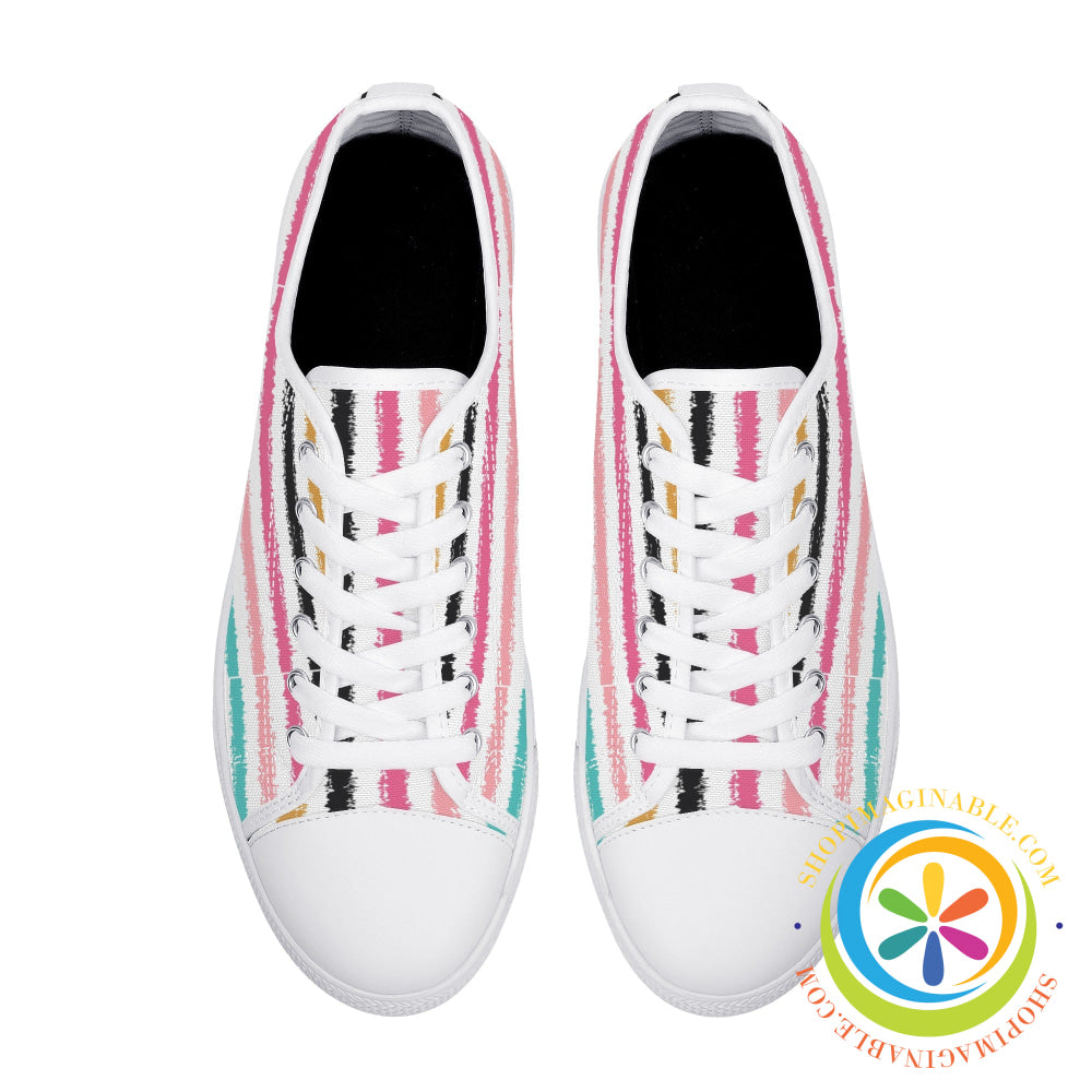 Striped Sensations Ladies Low Top Canvas Shoes