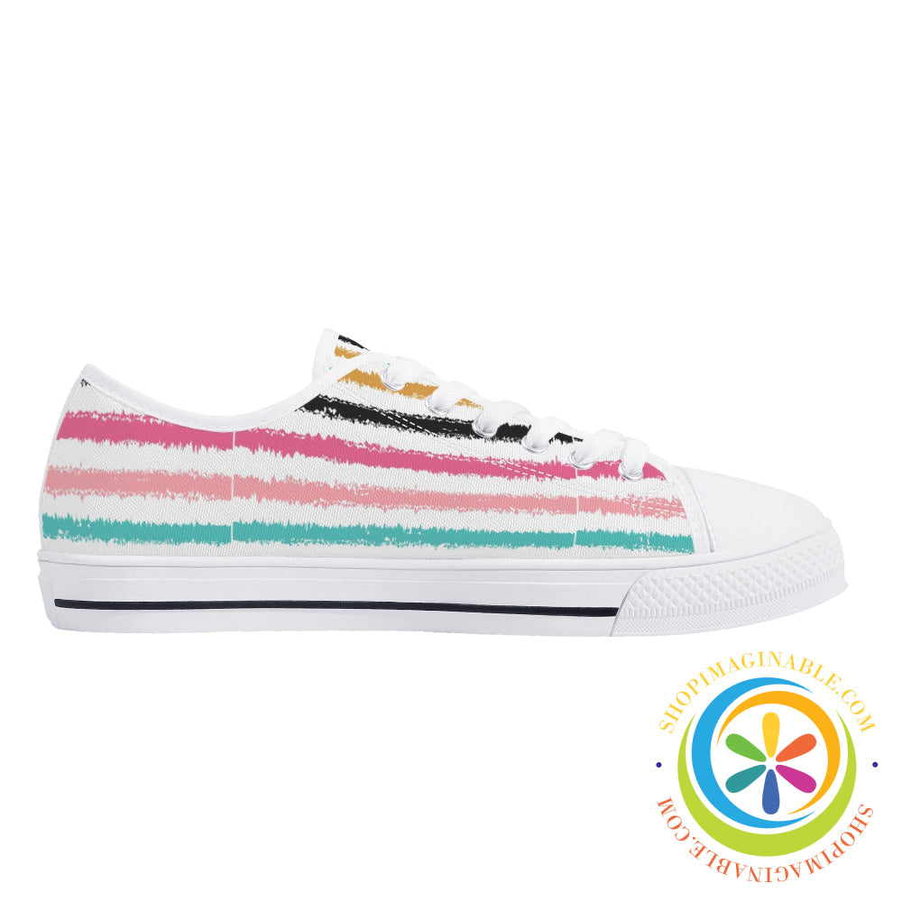 Striped Sensations Ladies Low Top Canvas Shoes