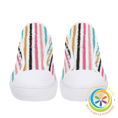 Striped Sensations Ladies Low Top Canvas Shoes